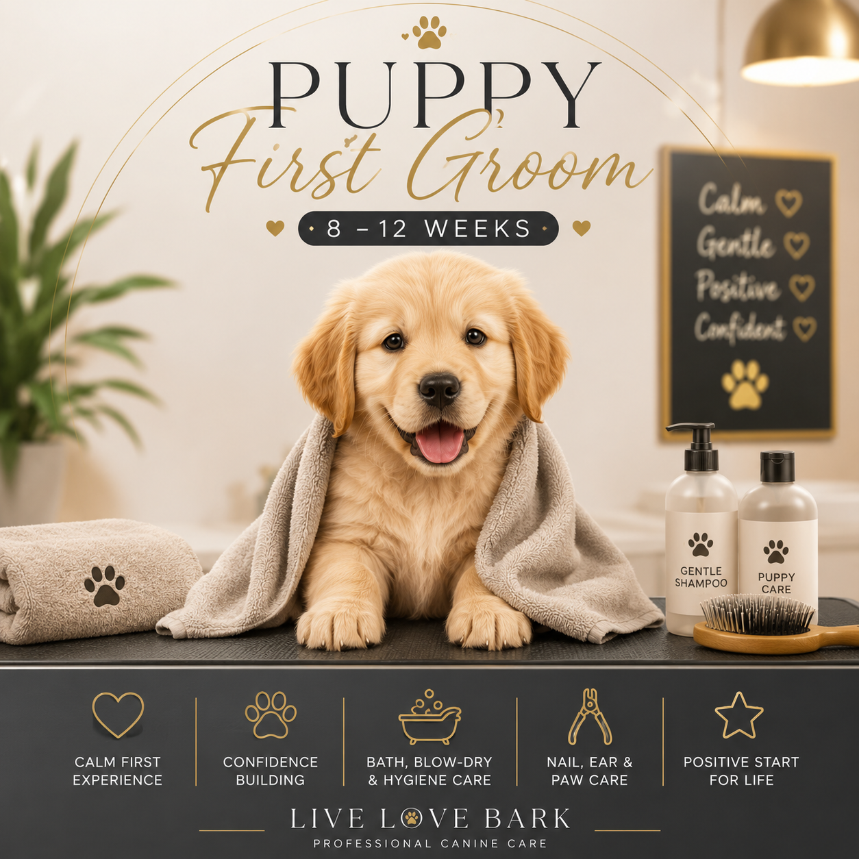 🐾Puppy First Groom • 8–12 Weeks - Building Lifelong Confidence