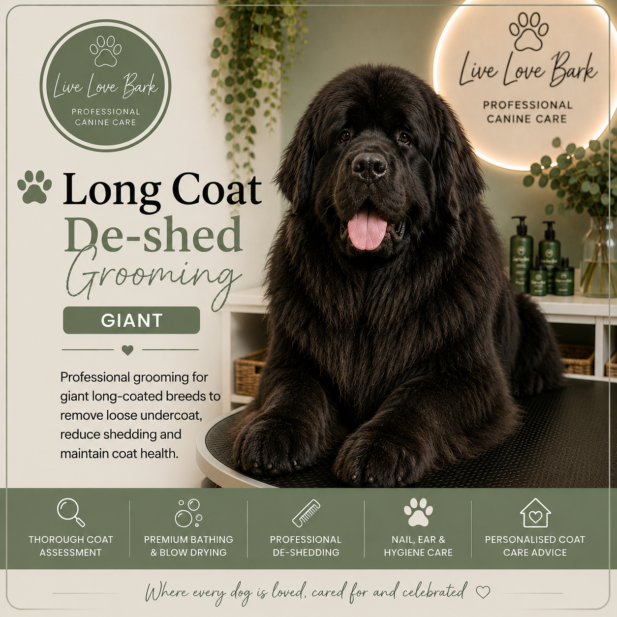 🐺 Long Coat De-shed Grooming (Giant)