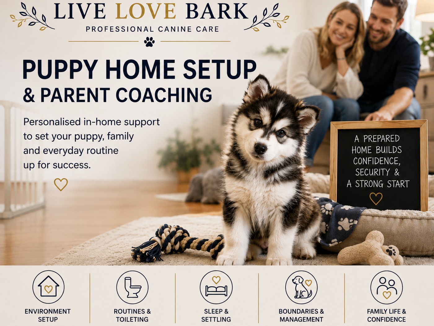 🏡 Puppy Home Setup & Parent Coaching