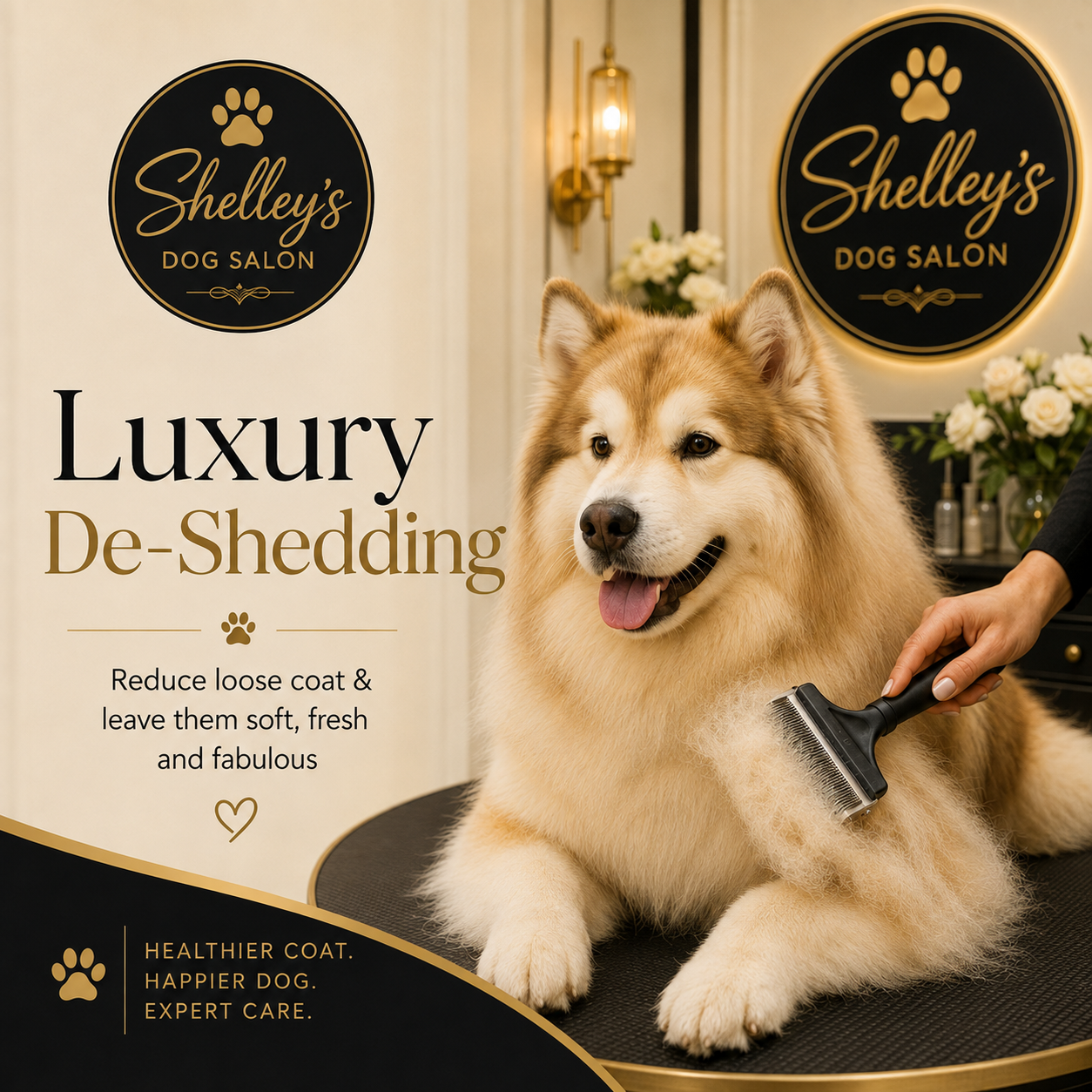 Luxury De-Shedding Bath & Blow-Dry: S