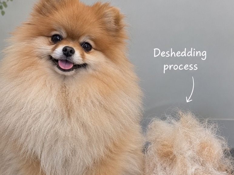 De-Shedding medium and long hair: S